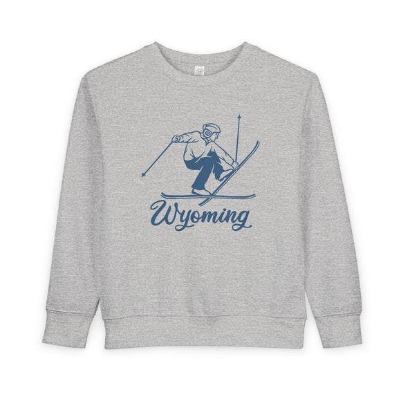 Wyoming Toddler Sweatshirt - Vintage Ski Wyoming Toddler Crewneck Sweatshirt