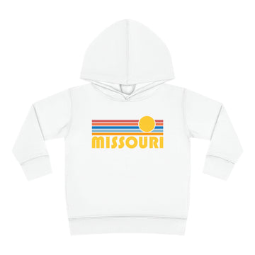 Buy white Missouri Toddler Hoodie - Retro Sunrise Unisex Missouri Toddler Sweatshirt