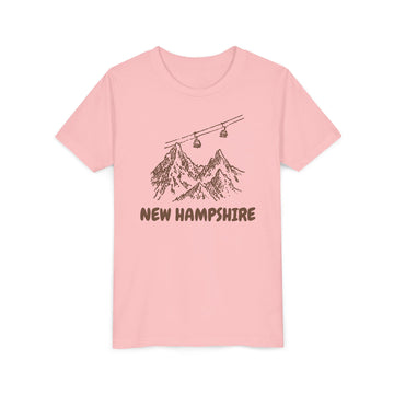 Buy pink New Hampshire Youth T-Shirt — Vintage Gondola Ski Mountain Tee