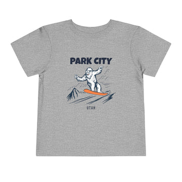Buy athletic-heather Park City, Utah Yeti Snowboard Toddler Tee
