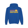 California Youth Hoodie, Retro Sunrise California Youth Sweatshirt
