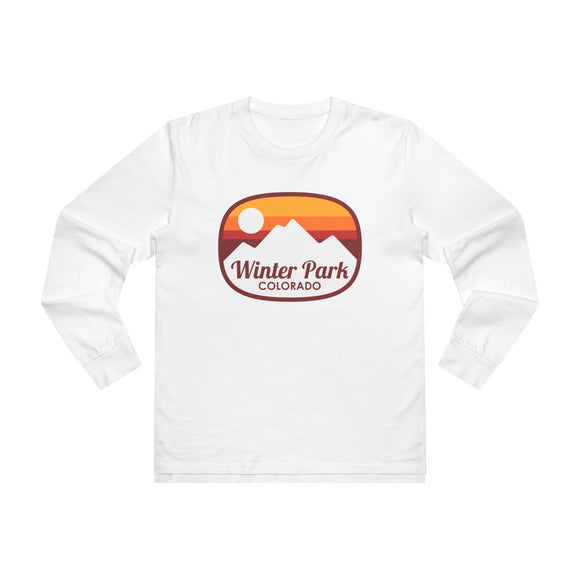 Winter Park, Colorado Mens Base Long-sleeve Tee - Retro Ombre Heavy Weight Long Sleeve T-shirt