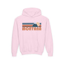 Montana Youth Hoodie - Retro Mountain Montana Youth Sweatshirt-3