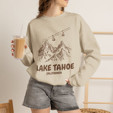 Lake Tahoe, California Mountain Gondola Sweatshirt, Travel Graphic
