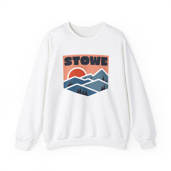 Stowe, Vermont Sweatshirt Retro Mountains, Stowe Unisex Graphic Crewneck