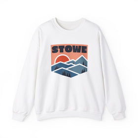 Stowe, Vermont Sweatshirt Retro Mountains, Stowe Unisex Graphic Crewneck