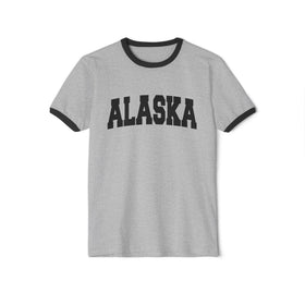 Alaska Unisex Cotton Ringer T-Shirt, Vintage Graphic Tee, Adventure Apparel, Travel Souvenir, Gift for Nature Lovers, Sportswear