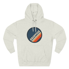 Premium Nashville, Tennessee Retro Circle Hoodie — Vintage 70s Striped Logo Pullover
