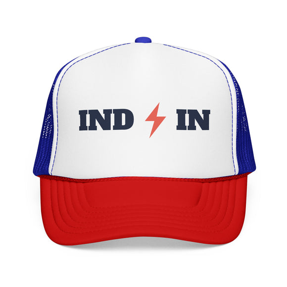 Indianapolis, Indiana Retro Trucker Hat - Lightning Foam Cap