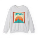 Retro Utah Sweatshirt, Mountain Sun Design, Unisex Crewneck, Gift for Outdoorsy Friends, Vintage Utah Jumper-2