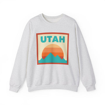 Retro Utah Sweatshirt, Mountain Sun Design, Unisex Crewneck, Gift for Outdoorsy Friends, Vintage Utah Jumper - 0