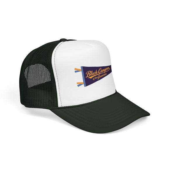 Black Canyon National Park Pennant Trucker Hat — Vintage Foam Mesh Cap