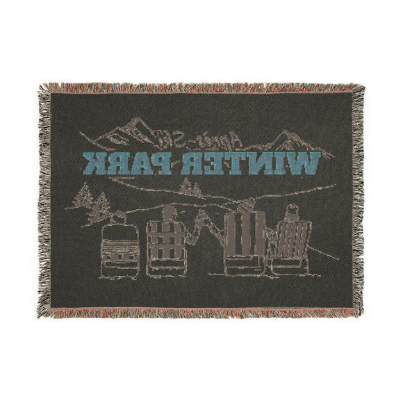 Winter Park, Colorado Ski Town Throw Blanket | Mountain Woven Blanket