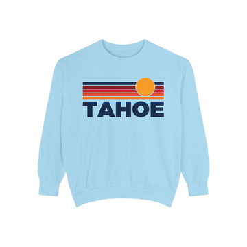 Buy chambray Lake Tahoe, California Sunset Stripes Sweatshirt | Comfort Colors - 100% Cotton