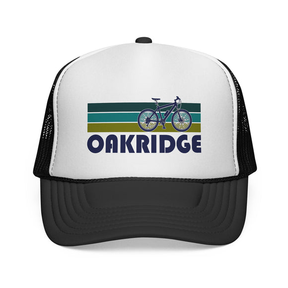 Oakridge, Oregon Retro Bike Trucker Hat - Vintage Style Oakridge Cap