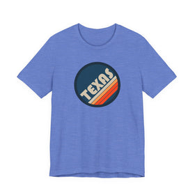 Buy heather-columbia-blue Texas T Shirt - Retro Graphic Texas Tee
