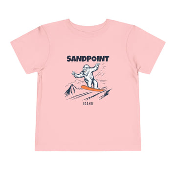 Buy pink Sandpoint, Idaho Yeti Snowboard Toddler Tee