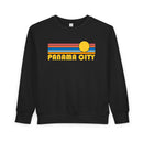 Panama City, Florida Toddler Sweatshirt - Retro Sun Panama City Toddler Crewneck Sweatshirt-3