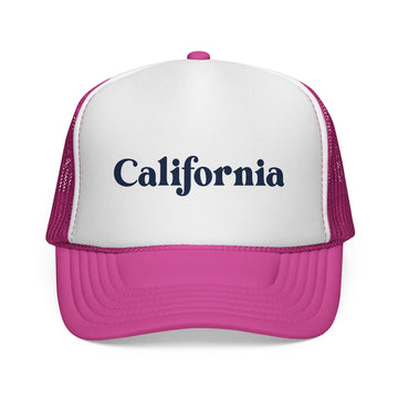 Buy pink California Retro Mountains Trucker Hat
