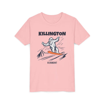 Buy pink Killington, Vermont Yeti Snowboard Youth Tee - Kids Skiing Shirt