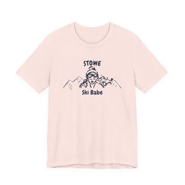 Stowe, Vermont Ski Babe T‑Shirt - Retro Skiing Graphic Tee - 0