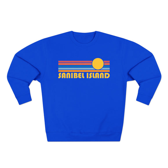 Premium Sanibel Island, Florida Retro Sun Graphic Sweatshirt
