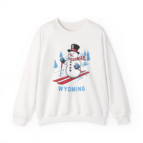 Wyoming Sweatshirt - Ski Snowman Graphic Crewneck