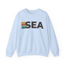 Seattle, Washington SEA Retro Stripe Sweatshirt-4