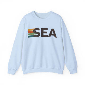 Buy light-blue Seattle, Washington SEA Retro Stripe Sweatshirt