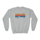 Asheville, North Carolina Youth Sweatshirt - Unisex Kid's Asheville Crewneck Sweatshirt-5