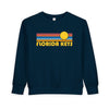 Florida Keys, Florida Toddler Sweatshirt - Retro Sun Florida Keys Toddler Crewneck Sweatshirt