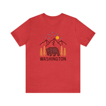 Buy heather-red Washington T-Shirt - Retro Unisex Washington Shirt