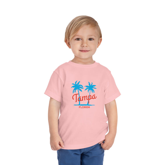 Tampa, Florida Toddler T-Shirt - Retro Palm Tree Toddler Tampa Shirt