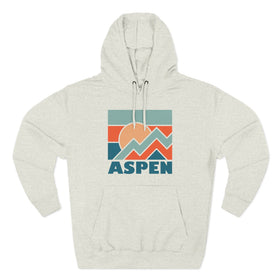 Buy oatmeal-heather Aspen, Colorado Hoodie - Retro Mountain Unisex Sweatshirt