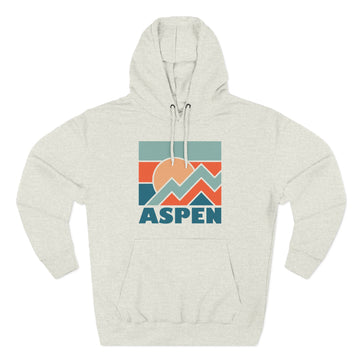 Buy oatmeal-heather Aspen, Colorado Hoodie - Retro Mountain Unisex Sweatshirt