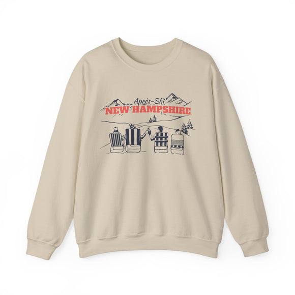 New Hampshire Sweatshirt Après-Ski Crewneck - Mountain Ski Lodge Design