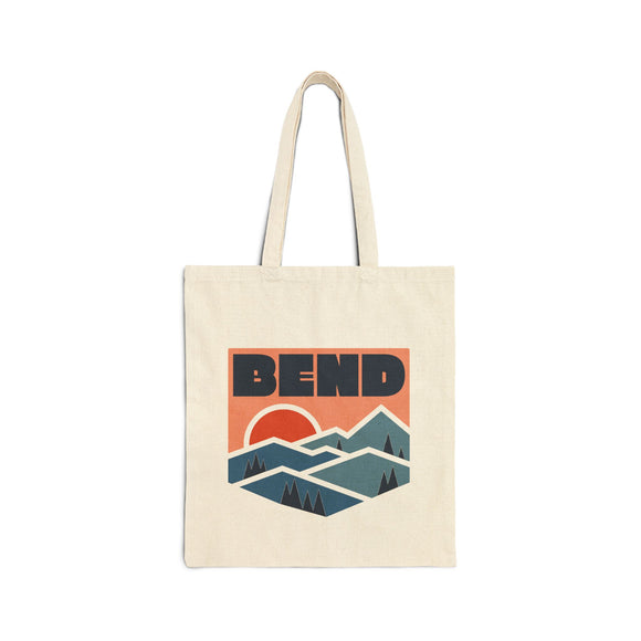 Bend, Oregon Cotton Canvas Tote Bag - 15" x 16"