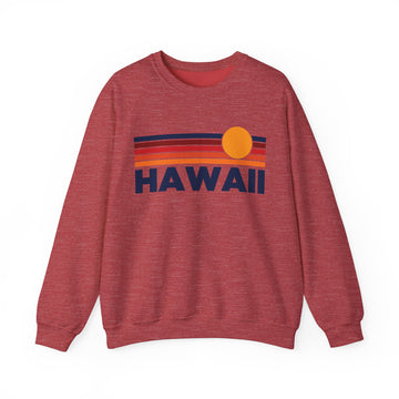 Buy heather-sport-scarlet-red Hawaii Sweatshirt Retro Sun Unisex - Vintage Hawaii Inspired Warm Pullover Jumper