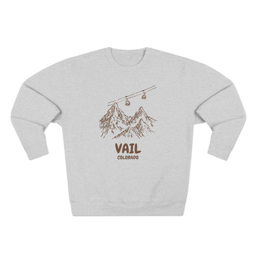 Buy heather-grey Premium Vail, Colorado Gondola Ski Mountain Sweatshirt
