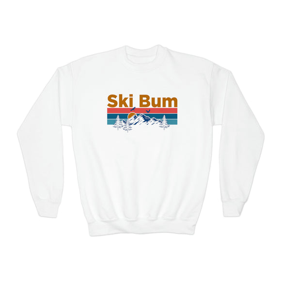 Ski Bum Youth Sweatshirt - Unisex Kid's Ski Bum Crewneck Sweatshirt