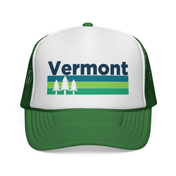 Vermont Retro Trees Trucker Hat - Vintage Style Vermont Cap - 0