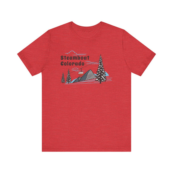 Steamboat, Colorado T-Shirt - Retro Ski Mountain Gondola Unisex Steamboat Shirt