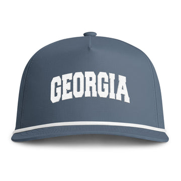 Georgia Embroidered Rope Hat - Vintage Sunwashed Rope Cap, Comfort Colors