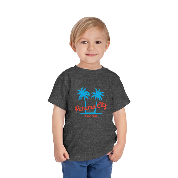 Panama City Beach, Florida Toddler T-Shirt - Retro Palm Tree Toddler Panama City Beach Shirt