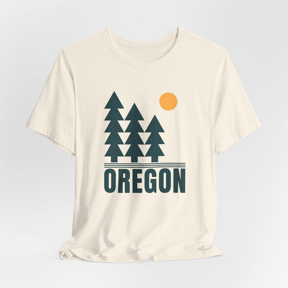 Oregon T Shirt - Retro Trees Oregon Tee