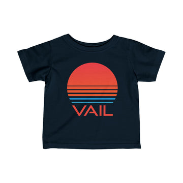 Vail, Colorado Retro 80s Baby T-Shirt, Infant Tee, Vail, Colorado Kid Apparel, 80s Baby Gift - 0