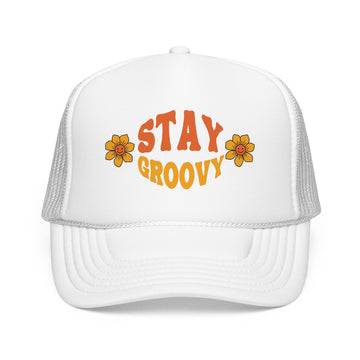 Stay Groovy Trucker Hat Boho
