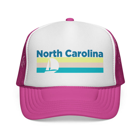 North Carolina Retro Sailboat Trucker Hat