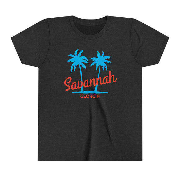 Savannah, Georgia Youth Shirt - Retro Palm Tree Savannah Kid's T-Shirt