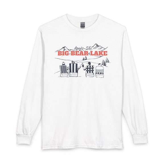 Big Bear Lake, California Après-ski Long Sleeve Shirt - Mountain Retro Skiing